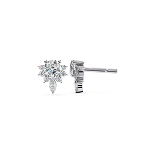 REYES Hip Hop Jewelry Customized 925 Sterling Silver Round Cut 1.5 Carat Moissanite Screw <b>Back</b> Stud <b>Earrings</b> For Women - Product Image 1