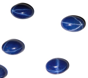 Zafiro Azul Estrella Ovalado de 8x12mm, 4 Quilates, Creado en Laboratorio, Cabujón Pulido con Efecto de Estrella de 6 Puntas para Joyería - Product Image 1