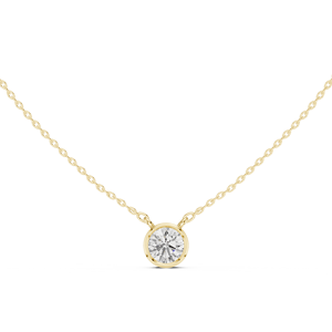 Pendentif rond en or rose 14 carats serti de diamants naturels, fait main, élégant, minimaliste, collier avec breloque cercle, bijoux fins en gros - Product Image 1