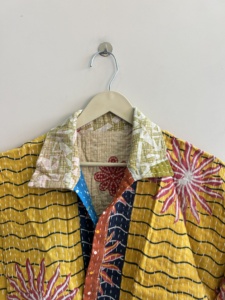 Reversible <b>Kantha</b> Short <b>Jacket</b> Women Boho Vintage Patchwork Cotton Summer Coat - Product Image 5