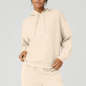 Women's Custom 100% Cotton Gym Casual <b>Sweatshirt</b> Pullover with High Hood Long <b>Hoodie</b> for Autumn and Winter for <b>Girls</b> - Product Image 1