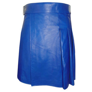 Kilts en cuir BLEU pour hommes, jupe utilitaire, style gothique, kilt fait main en cuir véritable 2026 - Product Image 3