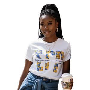 T-shirt personnalisé avec lettres Sigma Gamma Rho pour femmes, sororité grecque, manches courtes, col rond, coton, tee-shirt décontracté, streetwear, vente en gros - Product Image 1