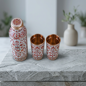 Juego de Termo y Taza de Cobre con Diseño Bohemio, Vajilla Portátil para Viajes - Product Image 4