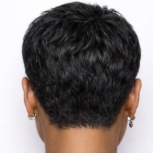 Perruque Pixie sans colle très demandée, cheveux humains bouclés, facile à poser pour débutantes, coiffure moderne disponible à la vente - Product Image 3