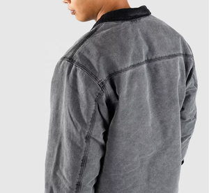 Men's Coated <b>Canvas</b> <b>Jacket</b> with Stand Collar Breathable & Windproof for Casual Wear Daily Use Easy Layering - Product Image 4