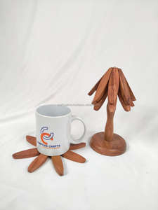 Wooden Tree <b>Trivet</b> Coasters Set for Hot Dishes Serving Plates Eco-Friendly Luxury <b>Kitchen</b> Dining Table Protection for Home - Product Image 5