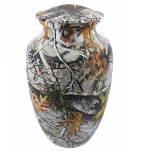 High Quality Classic Aluminium Adult Cremation Urns With <b>Sticker</b> Finished Metal funeral Urns For Human Ashes - Product Image 1