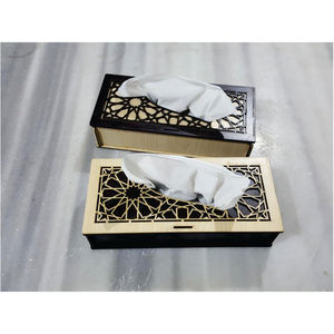 Boîte à mouchoirs en bois de luxe, carrée, rayée, porte-serviettes en bois, distributeur de mouchoirs pour hôtel, décoration de la maison, boîte à mouchoirs - Product Image 5