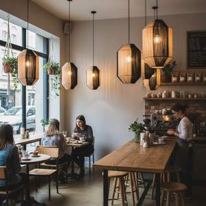 Abat-jour en rotin tissé à la main, abat-jour suspendu naturel fait à la main, couverture de lampe en osier pour salon, chambre à coucher, décoration bohème pour la maison - Product Image 2