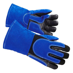 Guantes de Soldadura de Cuero Vacuno, Resistentes al Calor, Guantes de Seguridad para Trabajo, Guantes de Protección con Puño Largo para Soldadura y Construcción - Product Image 5
