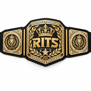 Cinturón de Campeonato de Boxeo RITS Dorado con Corona de Diamantes de Imitación y Diseño de Cinturón de Campeonato de Boxeo con Diamantes de Imitación Dorado RITS - Product Image 2