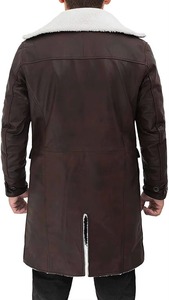 2026 High Quality Breathable Men's <b>Shearling</b> Leather Coats Classic Cold Weather Winter Coat 50% Feather Filled Coated Standard - Product Image 5