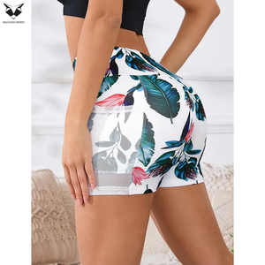Pakistan Made <b>Top</b> Product Sublimation Print <b>Shorts</b>, High Quality Elastic Waist Yoga Fitness Wear Women Gym <b>Shorts</b> - Product Image 2