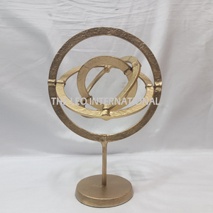 Golden Plated Base Square Shape Hand Design Decorative Sculpture Aluminum Marble Material Modern Sculptures From India - Product Image 4