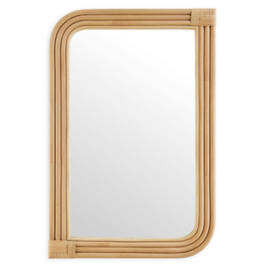 Miroir mural en rotin fait main, accessoire de maison au prix compétitif, miroir de dressing au design unique - Product Image 1