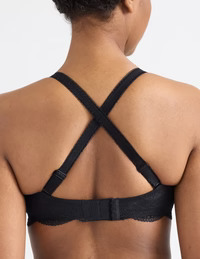 Women's Strapless Wire Free Push-Up Bra Full Cup Lace <b>Trim</b> Seamless Black Lingerie - Product Image 4