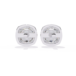 Pendientes Clásicos Redondos de Moissanita con Engaste de Garra, Joyería de Compromiso para Mujer, Chapados en Oro Blanco - Product Image 3