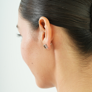 Boucles d'oreilles clous tendance en argent sterling 925 avec topaze fumée naturelle taille octogonale, serties de griffes, pour femme - Product Image 4