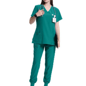Short Sleeve Medical Top Elastic Waist <b>Trousers</b> Breathable 100% Cotton Needle Detection Healthcare <b>Workwear</b> Nursing Uniform - Product Image 3