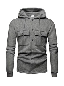 Sweat-shirt à col rond pour homme en tissu éponge doublé, manches longues, non extensible, infroissable, lavable en machine, style décontracté - Product Image 4