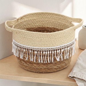 Handmade Big Macrame Basket For Toys <b>Laundry</b> And Home Storage With Stylish And Functional Organizer Design Wholesale From India - Product Image 1