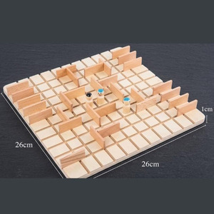 Handcrafted Wooden Maze Game Featuring A Square Grid With Strategic Barriers And Colored Pegs For Engaging Brain Teasing <b>Puzzles</b> - Product Image 5