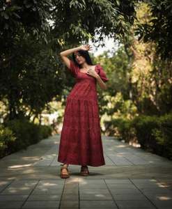 Vestido Maxi de Verano Personalizado para Mujer, Talla Grande, Cuello Profundo, Manga Larga, Bordado, Algodón, Estilo Vintage - Product Image 3