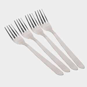 Ensemble de 4 fourchettes en acier inoxydable, finition miroir argentée, modernes, compatibles lave-vaisselle, au meilleur prix - Product Image 1