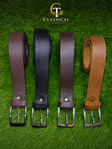 Ceinture authentique en cuir de vachette vintage pour homme - Écologique, imperméable, de qualité supérieure, idéale pour les costumes de bureau et l'usage quotidien - Product Image 1