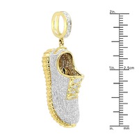 Pendentif Chaussure Sneaker Plaqué Or avec Diamant de Laboratoire Style Hip Hop Unisexe Breloque Givrée
