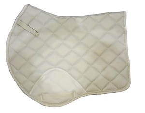 Tapis de selle d'équitation confortable en mousse premium pour le dressage et le saut, en microfibre lisse blanche, durable et personnalisable - Product Image 1