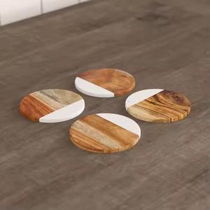 Export Quality Marble and Walnut <b>Wood</b> <b>Coasters</b> Durable Drink Mats for Restaurants and Hotels Available At Reasonable Price - Product Image 2