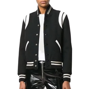 Blouson universitaire de baseball pour femme, style streetwear, avec logo frontal, hiver, universitaire, personnalisé, 100 % coton, écologique, coupe-vent - Product Image 1