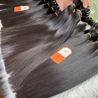 Cabello Humano Natural Liso de Primera Calidad, Color Natural, Sedoso, Vietnamita, de un Solo Donante, Virgen, con Doble Trama a Máquina