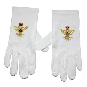 Guantes Masónicos de Algodón Transpirables con Estampado por Transferencia Térmica hasta la Muñeca para Grandes Maestros - Product Image 6
