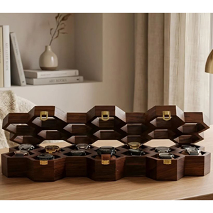 Caja de Almacenamiento de Relojes de Bambú Premium, Caja de Madera para Colección de Relojes de Hombre de AYAANS - Product Image 4
