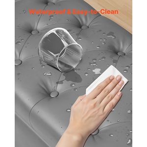 Modern Shoe <b>Storage</b> Ottoman Bench Button-Tufted with PU Leather and Solid Wood Legs Entryway <b>Stool</b> & Ottoman - Product Image 6