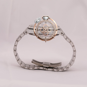 Montre pour homme sur mesure en acier inoxydable, mouvement à quartz analogique, diamant moissanite, luxe, entièrement sertie de pierres, 10 bars d'étanchéité - Product Image 4
