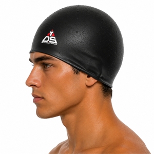 Bonnet de bain unisexe en silicone écologique, ajustement confortable, couleur personnalisée, imperméable, extensible, taille personnalisée, service OEM - Product Image 3