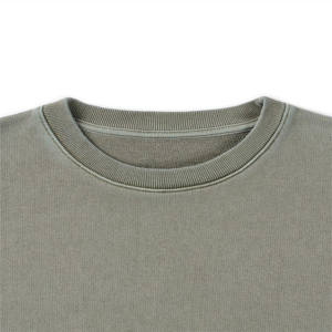 Sweat-shirt à col rond surdimensionné, couleur unie, coupe classique, tricot en coton, pull unisexe, style décontracté d'automne - Product Image 3