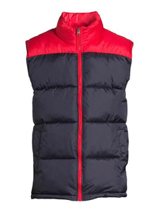 OARH INT INDUSTRY Men's Color Blocked Puffer Vest Stand Collar Zipper Closure Waterproof Windproof Casual Winter Outerwear PU - Product Image 5