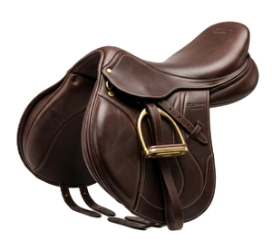 Silla de Montar para Caballo de Cuero Marrón Premium, Cómoda para Saltos, Accesorios de Alta Calidad para Equitación y Entrenamiento - Product Image 1