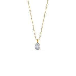 New Design Oval Cut Lab Grown Diamond Solitaire Pendant <b>Necklace</b> 14k Gold Minimalist Engagement Wedding Bridal Anniversary - Product Image 1