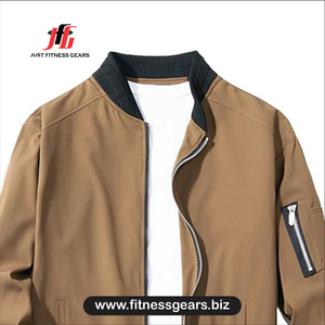 <b>light</b> blue <b>jacket</b> Zipper closure autumn bomber Windproof casual <b>jacket</b> for men - Product Image 3