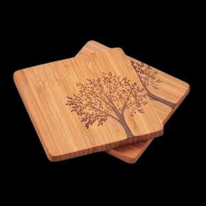 Posavasos de Madera en Blanco de Buena Calidad, Posavasos de Nogal al por Mayor, Posavasos de Madera Cuadrados y Redondos Personalizables de Alta Calidad - Product Image 1