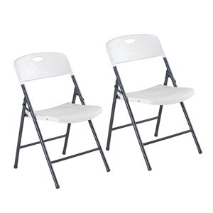 Chaises pliantes, lot de 2, robustes, ergonomiques, empilables, portables, en plastique, capacité de 330 lb - Product Image 1