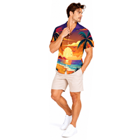 Chemise de plage pour homme, vêtements de vacances, respirante, anti-UV, séchage rapide, imprimé intégral, polyester, décontractée, resort, vacances d'été