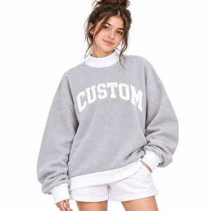 Sweat-shirt décontracté à col montant et épaules tombantes pour femme, style streetwear, nouvelle collection, personnalisable OEM, best-seller - Product Image 6