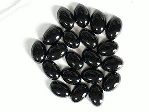 Cabochon ovale en spinelle noire, perles de pierres précieuses en vrac, pierre naturelle, agate, vente en gros, pour la fabrication de bijoux - Product Image 2